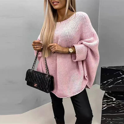 Winter Loose Batwing Sleeve Pullover Sweater Fashion Oversized Knitted Shawl Sweater Tops For Women Clothing Grayceful LLC