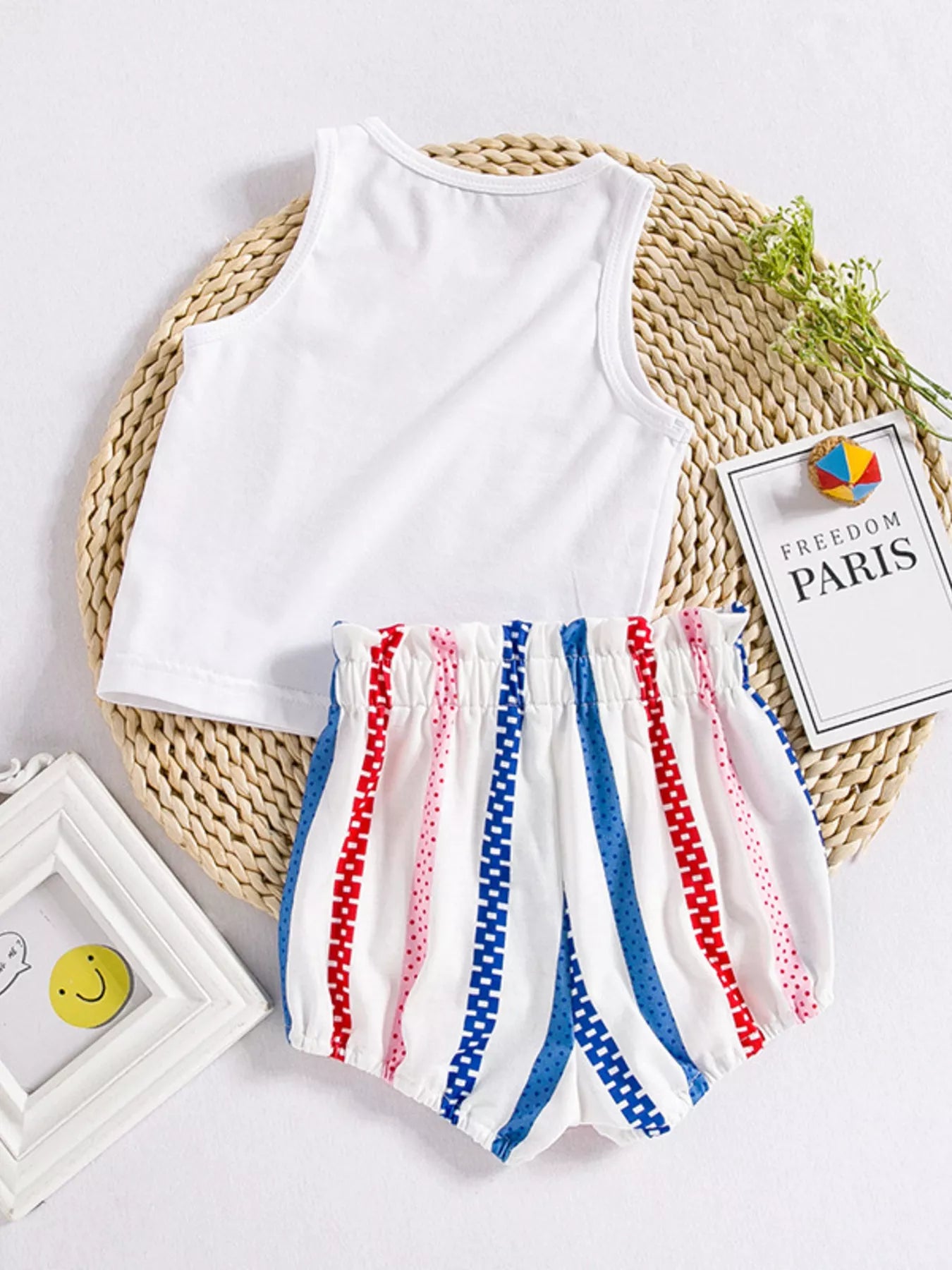 Children's Patriotic USA Floral Tank and Shorts Set New Era Fashion LLc
