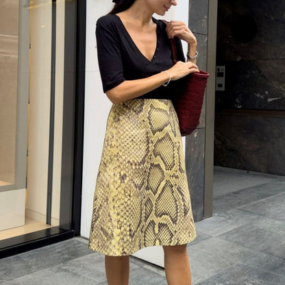 Female Creative Snake Patterned Straight Tube Skirt Grayceful LLC