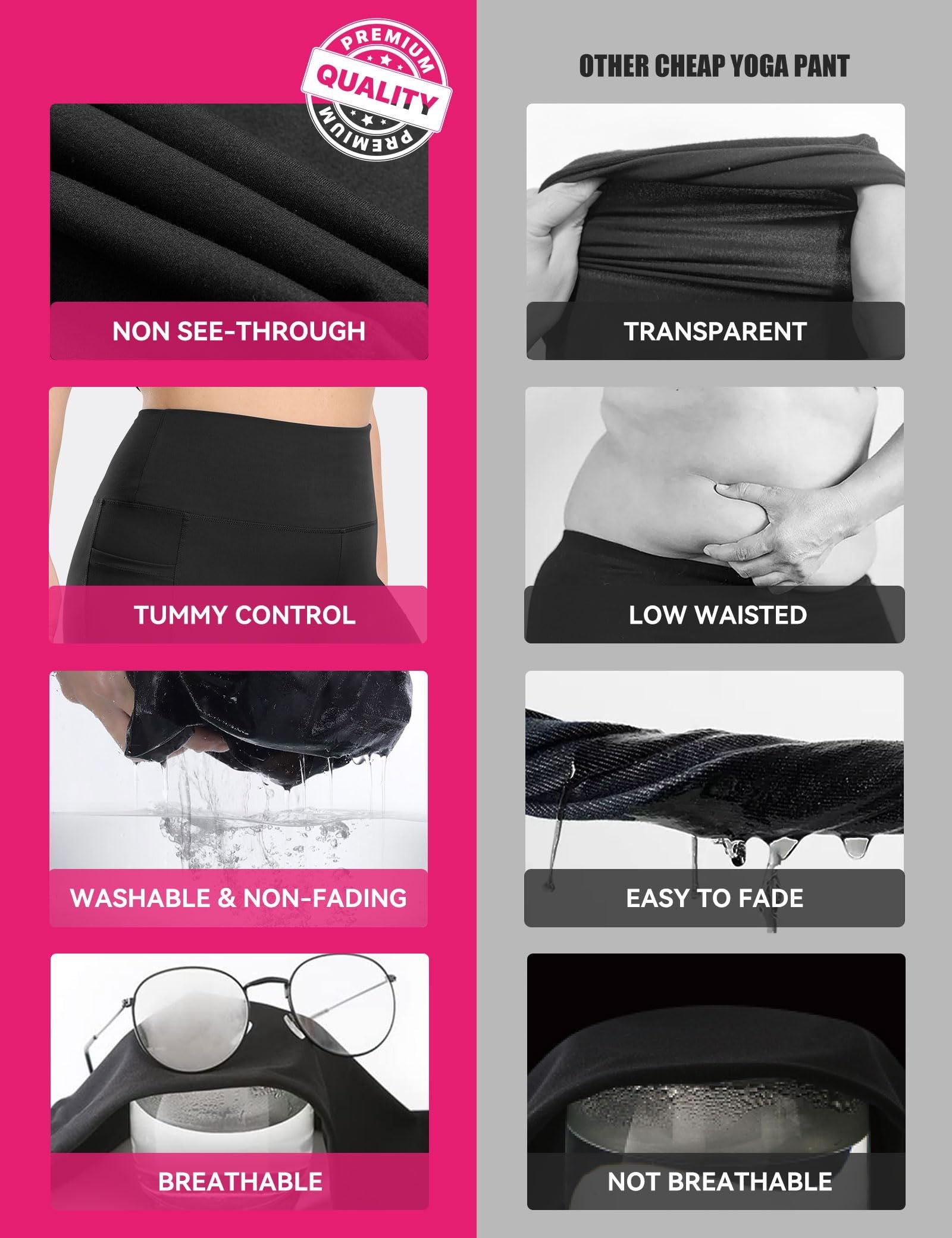 Cropped High-Waisted Yoga Pants with Slanted Pockets FitiqueFit