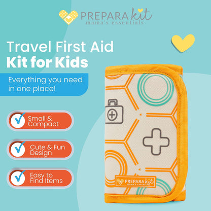 Kids First Aid Kit - 75-Piece Travel First Aid Kit for Toddlers and Babies, TSA Approved, Latex Free, Fits Diaper Bag, Backpack, Purse or Car, Designed by a Mom and Nurse (Orange Crush)