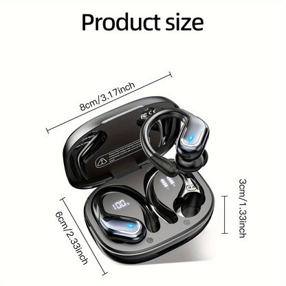 LIFEBEE New Wireless Earbuds for Running Sports, Wireless Earphones with Earhooks Pure Bass Sound, Over Ear Headphones ENC Noise Cancelling with Dual-LED Display, Earphones Built-in Microphone NovaCart