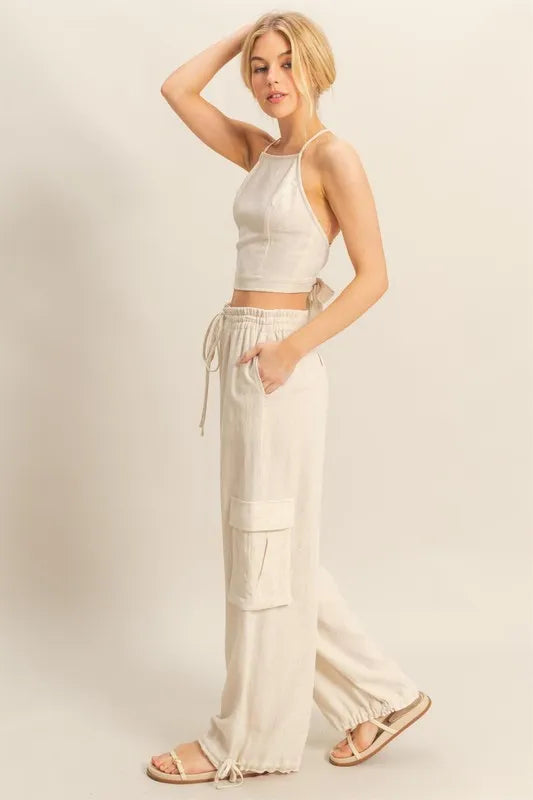 HYFVE Crop Top and Cargo Pants Set West2East Surf