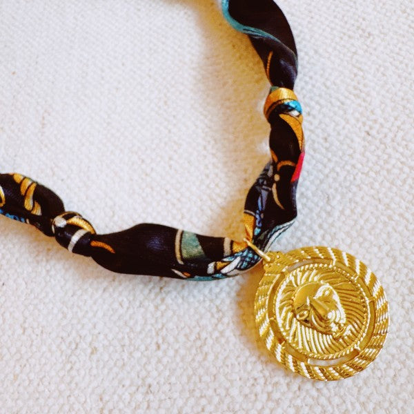 Luxe Print Medallion Pendant Scarf Necklace Shop Style & More | Fresh Looks, Everyday Deals & Free Shipping