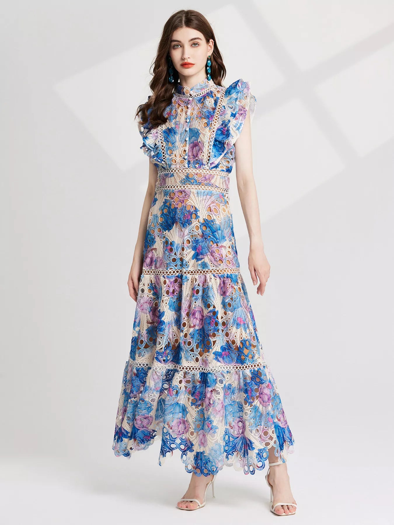 Floral Lace Detail Maxi Dress New Era Fashion LLc
