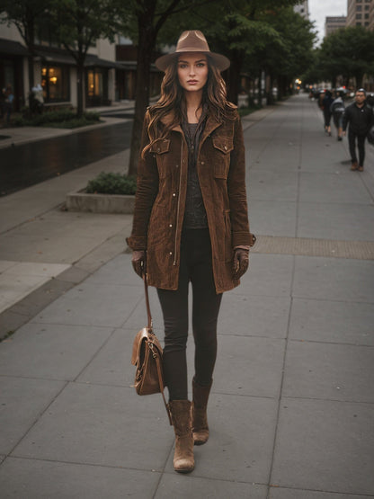 Women’s Vintage Style Long Winter Jacket – Warm Windproof Autumn Coat FitiqueFit