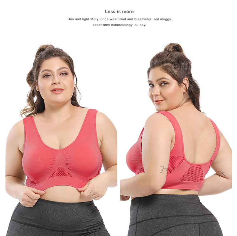 Plus Size Sports Bras for Women Seamless Bra with Pads Big Size Bralette Push Up Brassiere Bra Vest NovaCart