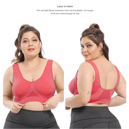 Plus Size Sports Bras for Women Seamless Bra with Pads Big Size Bralette Push Up Brassiere Bra Vest NovaCart