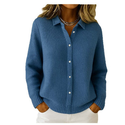 Casual Fashion Button Knitted Lapel Sweater For Women Long Sleeve Knitted Sweaters Tops Winter Jumper See size chart under “more details” The Fashion Celestial