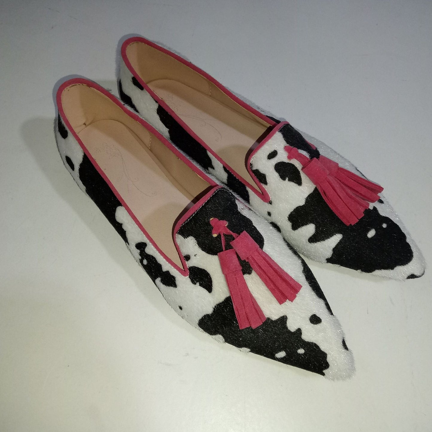 Cow Print Tassel Pumps Women | Casual Slip-On Style FitiqueFit