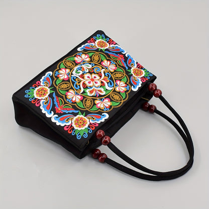Embroidered Handbag, Double Zipper Bag, Women's Printed Handbag NovaCart