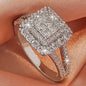Large multi row white Synthetic Zirconia, fashionable, stylish, and atmospheric. Couples, lovers, gifts, wedding rings, Holiday Accessories, Couple Jewelry, Elegant Rings, Stylish Jewelry, Plated Rings, Highquality Finish, St NovaCart
