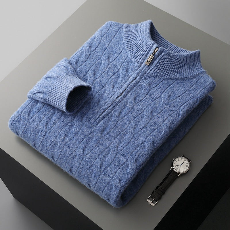 Jacquard Double-strand Thickened Long-sleeved Sweater Grayceful LLC