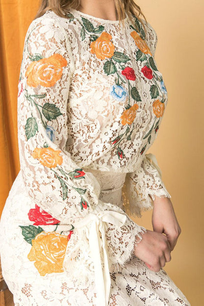 EMBROIDERED LACE TOP Flying Tomato