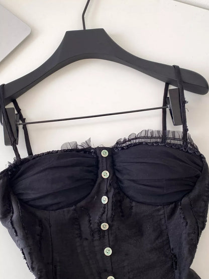 Lace Trimmed Ruffled Hem Tank New Era Fashion LLc