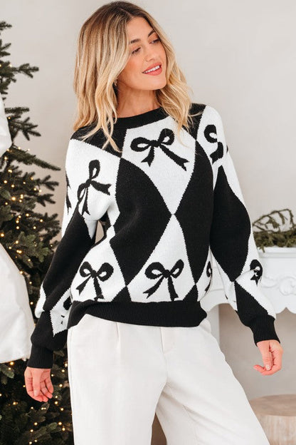 Daetta Rhombus Knit Loose Sweater Shop Style & More | Fresh Looks, Everyday Deals & Free Shipping