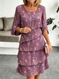Full Size Floral Print Ruffle Hem Dress Plus Size New Era Fashion LLc