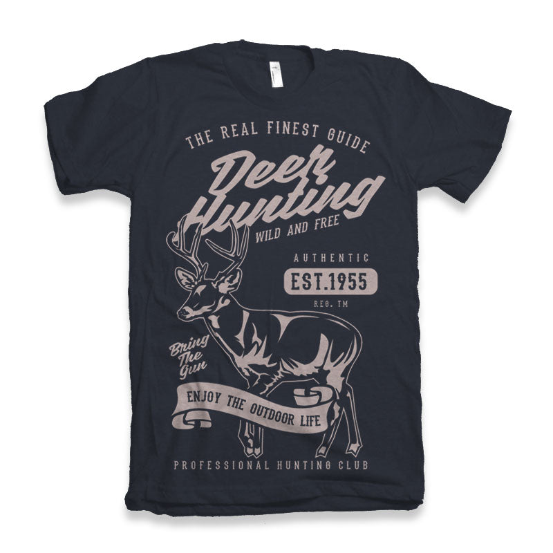 Deer Hunting Men's Bamboo Viscose/Organic Cotton Short Sleeve Graphic T-Shirt Spun Bamboo