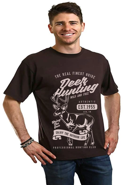 Deer Hunting Men's Bamboo Viscose/Organic Cotton Short Sleeve Graphic T-Shirt Spun Bamboo