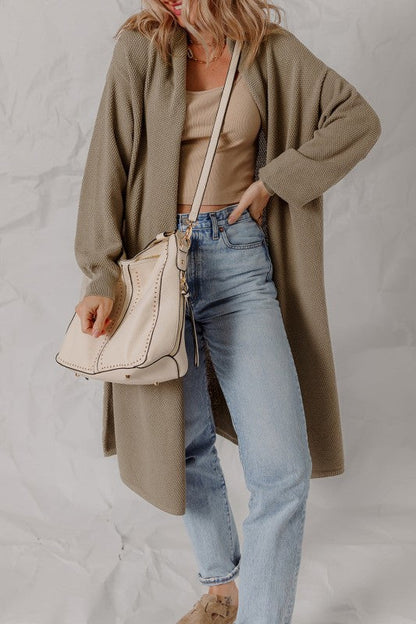 Solid Textured Knit Open-Front Sweater Cardigan Shop Style & More | Fresh Looks, Everyday Deals & Free Shipping
