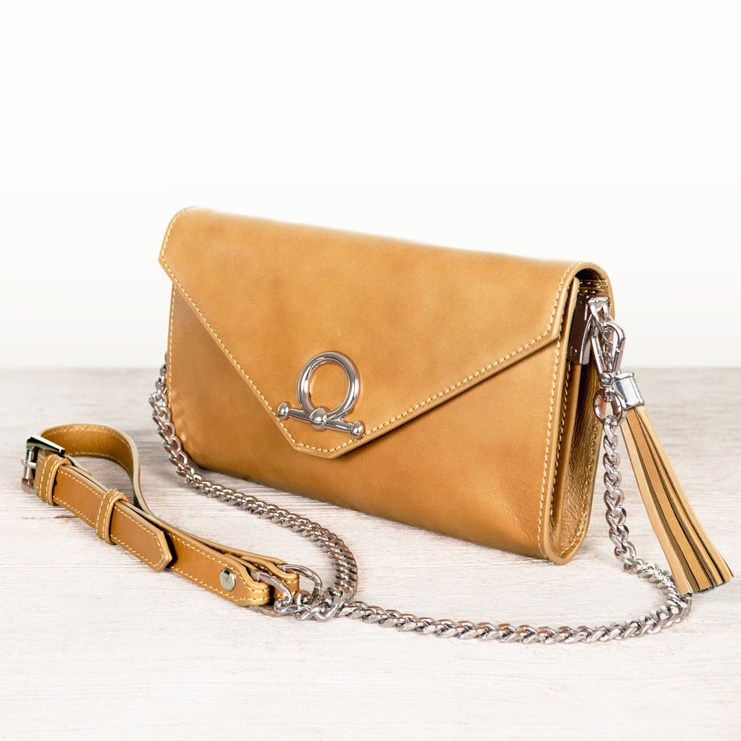 Del Mar - Horse Bit Crossbody Luxury Leather Handbag in Caramel Urban-Equestrian