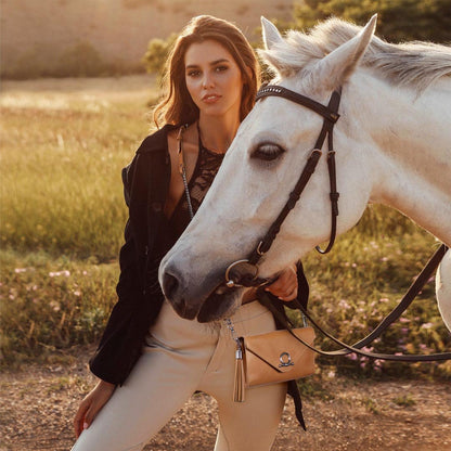Del Mar - Horse Bit Crossbody Luxury Leather Handbag in Caramel Urban-Equestrian