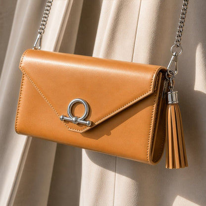 Del Mar - Horse Bit Crossbody Luxury Leather Handbag in Caramel Urban-Equestrian