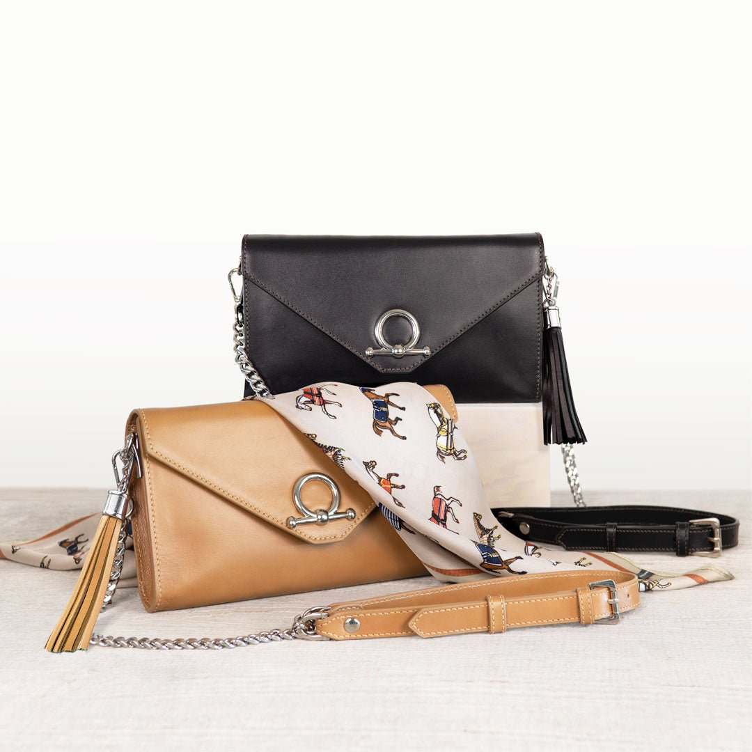 Del Mar - Horse Bit Crossbody Luxury Leather Handbag in Caramel Urban-Equestrian
