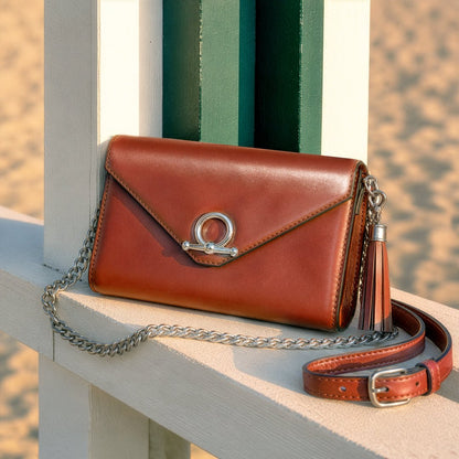 Del Mar - Horse Bit Crossbody Luxury Leather Handbag in Cognac Urban-Equestrian