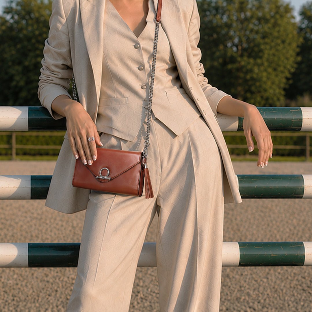Del Mar - Horse Bit Crossbody Luxury Leather Handbag in Cognac Urban-Equestrian