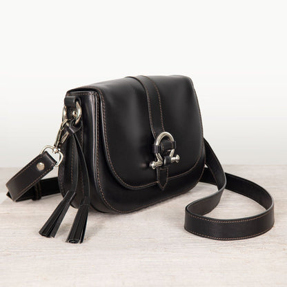 Del Rey - Equestrian Horse Bit Crossbody Luxury Leather Handbag in Black Urban-Equestrian