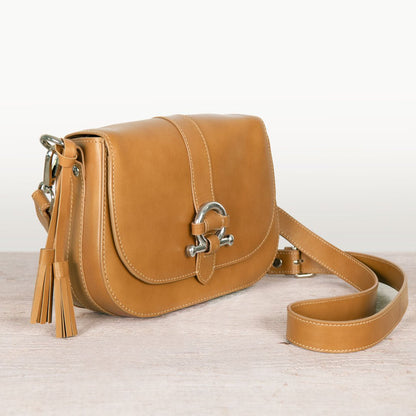 Del Rey - Equestrian Horse Bit Crossbody Luxury Leather Handbag in Caramel Urban-Equestrian