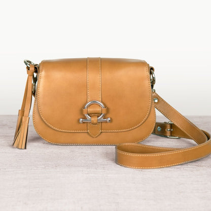 Del Rey - Equestrian Horse Bit Crossbody Luxury Leather Handbag in Caramel Urban-Equestrian