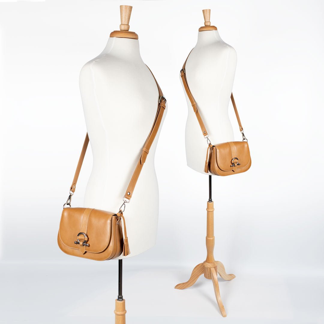 Del Rey - Equestrian Horse Bit Crossbody Luxury Leather Handbag in Caramel Urban-Equestrian