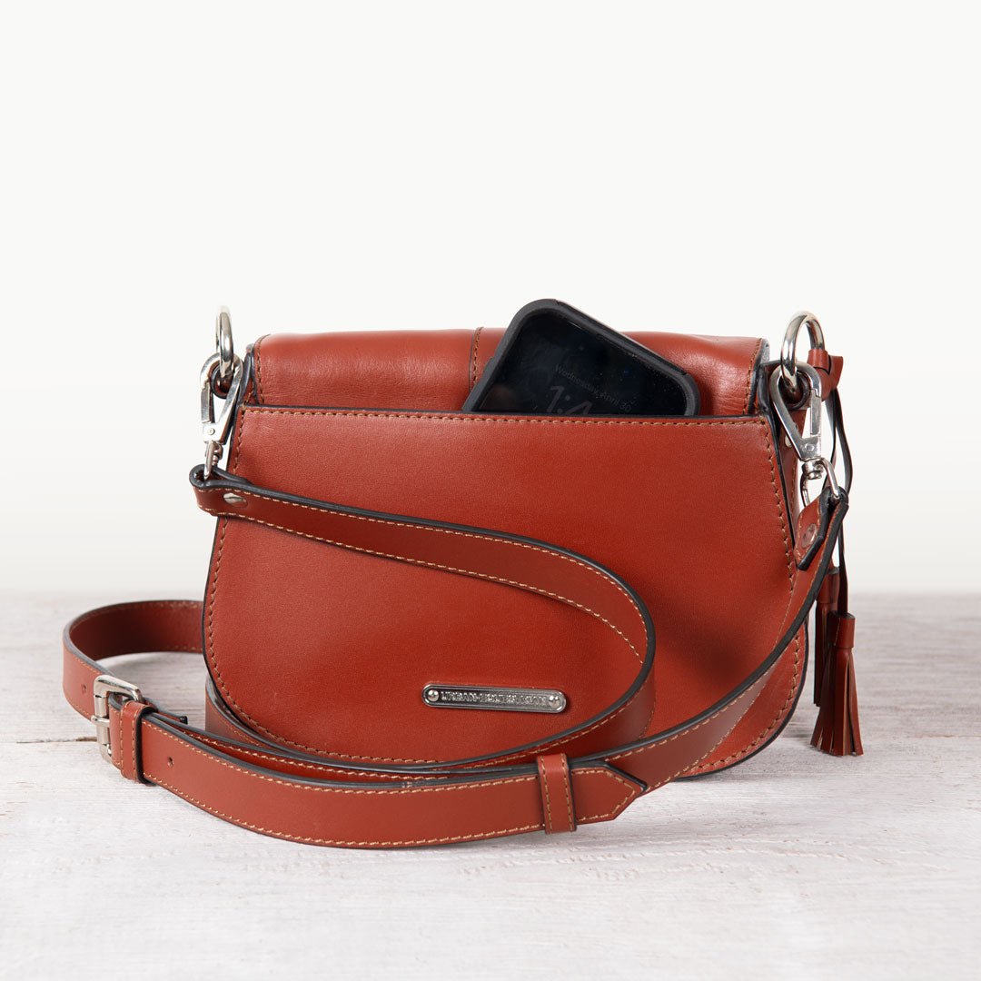 Del Rey - Equestrian Horse Bit Crossbody Luxury Leather Handbag in Cognac Urban-Equestrian