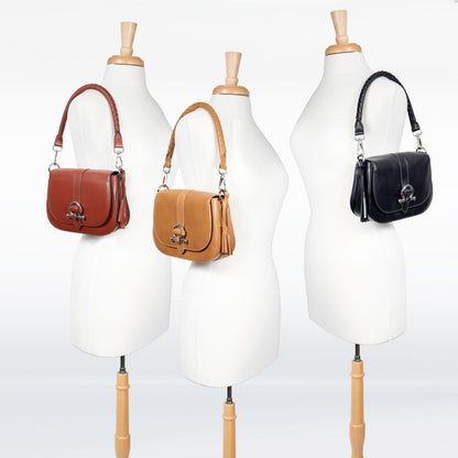 Del Rey - Equestrian Horse Bit Crossbody Luxury Leather Handbag in Cognac Urban-Equestrian