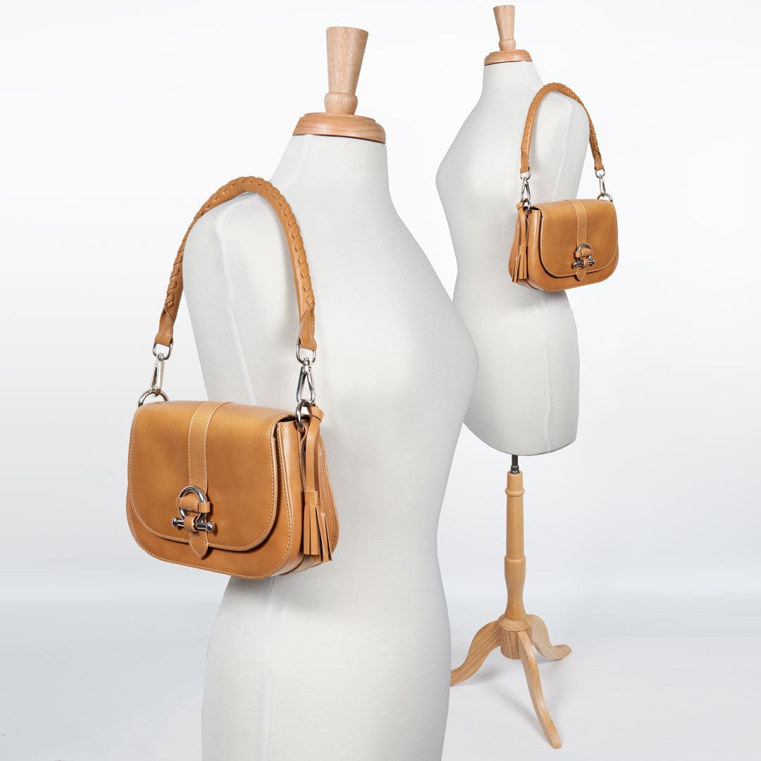 Del Rey - Equestrian Horse Bit Crossbody Luxury Leather Handbag in Caramel Urban-Equestrian