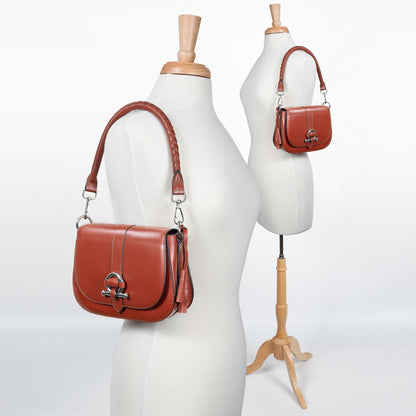 Del Rey - Equestrian Horse Bit Crossbody Luxury Leather Handbag in Cognac Urban-Equestrian