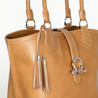 Del Rey -Horse Bit Tote Luxury Leather Handbag in Caramel Urban-Equestrian