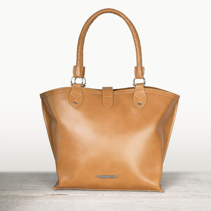 Del Rey -Horse Bit Tote Luxury Leather Handbag in Caramel Urban-Equestrian
