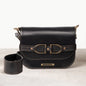 Delaney - Equestrian Stirrup Crossbody Luxury Leather Handbag in Black Urban-Equestrian