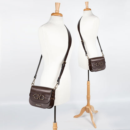 Delaney - Equestrian Stirrup Crossbody Luxury Leather Handbag in Deep Brown Urban-Equestrian