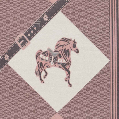 Della -  Blush Pink Equestrian Motif Luxe Shawl Urban-Equestrian