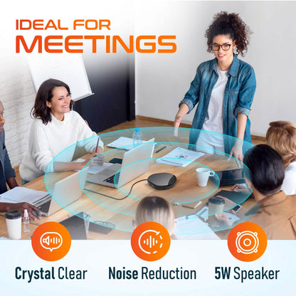 Delton C3900 USB Conference Speaker and Microphone, AI Noise Reduction, 5W Speaker, 16 ft Pickup Distance, 360Â° Voice Pickup Conference Speaker for Office, Home, Online Meetings and More - Black DailySale