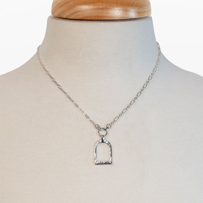 Denby- Equestrian Riding Stirrup Necklace in Silver Urban-Equestrian