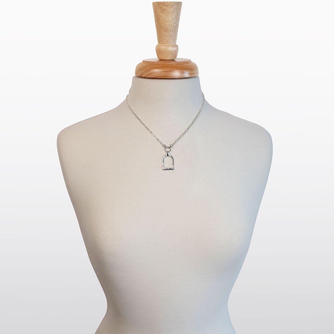 Denby- Equestrian Riding Stirrup Necklace in Silver Urban-Equestrian