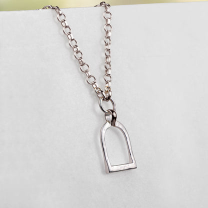Denby- Equestrian Riding Stirrup Necklace in Silver Urban-Equestrian