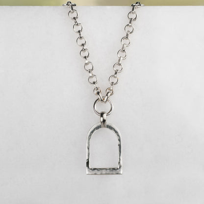 Denby- Equestrian Riding Stirrup Necklace in Silver Urban-Equestrian