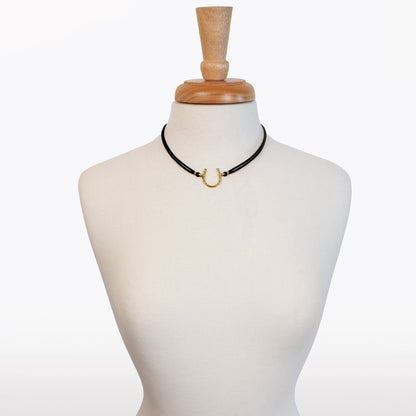 Devlin - Horseshoe Necklace w/ Double Cord in Gold Urban-Equestrian