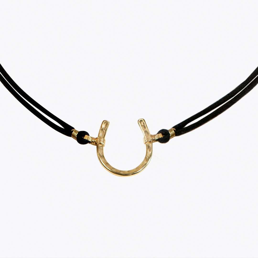 Devlin - Horseshoe Necklace w/ Double Cord in Gold Urban-Equestrian